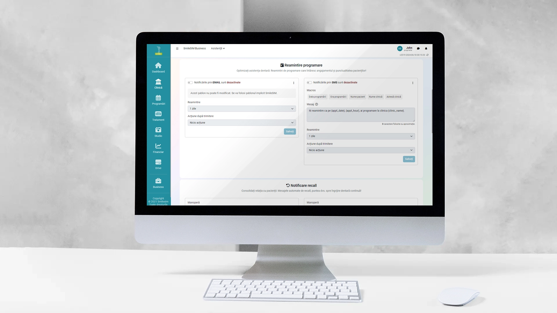 Notifications aux Patients fonction d'application logicielle
