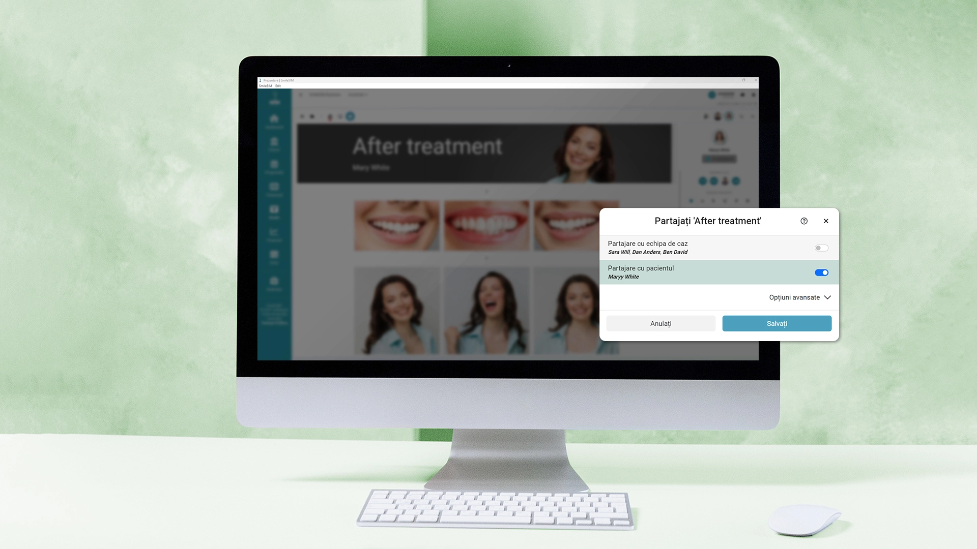 Partage avec les patients fonction d'application logicielle